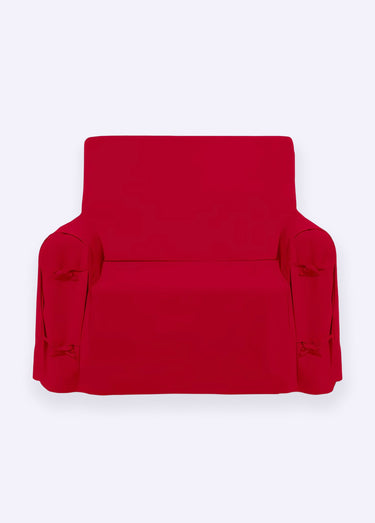 Housse de fauteuil en bachette coton Rouge