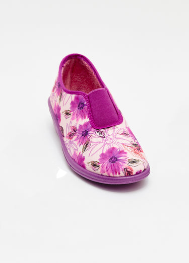 Chaussons ballerines largeur confort Fuchsia