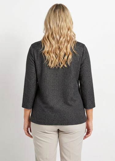 Veste ras de cou manches 3/4 Noir