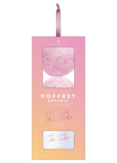 Coffret cadeau bougie + 2 bombes de bain Rose