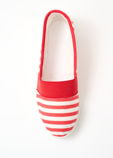 Espadrilles élastiquées largeur confort Rouge