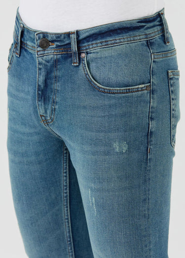 Jean 5 poches regular détails déchirés Bleu