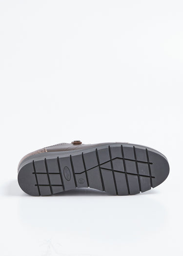 Baskets bi-matière lacées zippées largeur confort Bronze
