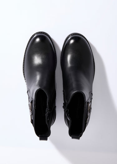 Boots bi matière avec semelle compensée Noir