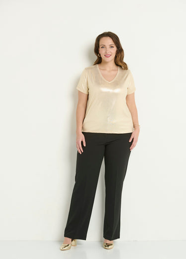 T-shirt pailleté fluide manches courtes Dore