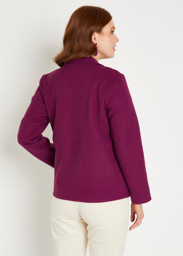 Manteau caban court double boutonnage Prune