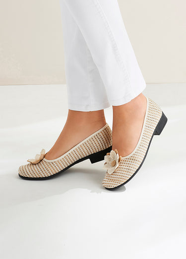 Ballerines largeur confort toile Beige