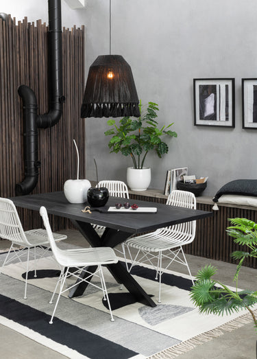 Luminaire forme abat jour, avec pompons Noir
