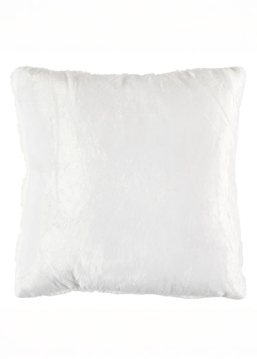 Coussin carré flanelle motif damier Blanc