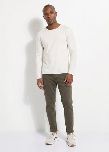 T-shirt col rond détails aspect brut Beige