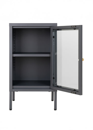 Meuble vitré 1 porte, coloris moyen Gris