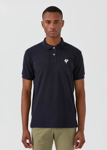 Polo casual manches courtes avec broderie Marine