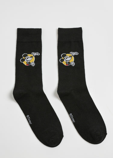 Chaussettes fantaisie, thème Mickey Mouse Noir