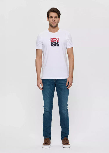 T-shirt col rond avec logo poitrine Blanc