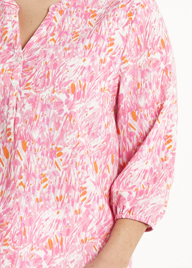Tunique ample longue imprimée manches 3/4 Imprime/Rose