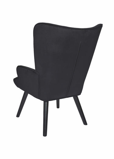 Fauteuil velours et dossier capitonné 1N Noir