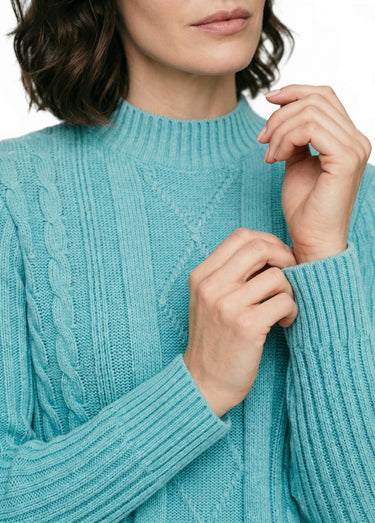 Pull chaud style irlandais col montant Vert
