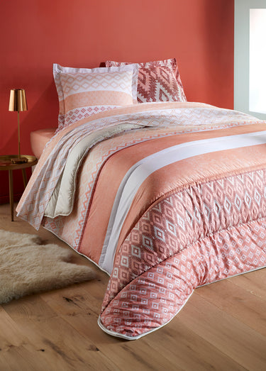 Drap-housse uni en pur coton Saumon