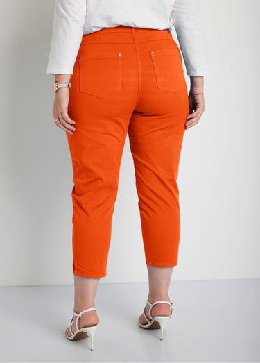 Pantacourt taille élastiquée 5 poches Orange