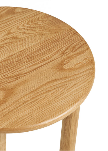 Table d'appoint ronde en chêne naturel Naturel