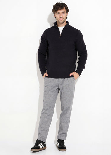 Pull épais avec col zippé camionneur Noir