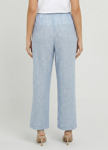 Pantalon tailleur rayé aspect irrégulier Bleu