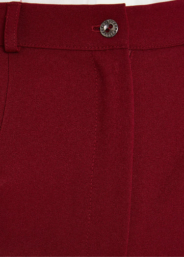 Pantalon droit uni taille semi élastiquée Bordeaux