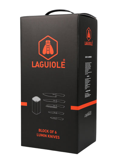 Bloc inox 5 couteaux lame acier Lumin Noir