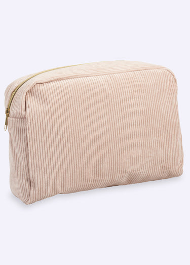 Trousse de toilette en velours cotelé Beige