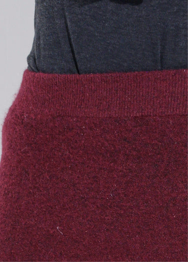 Jupe longue en maille forme tulipe Bordeaux
