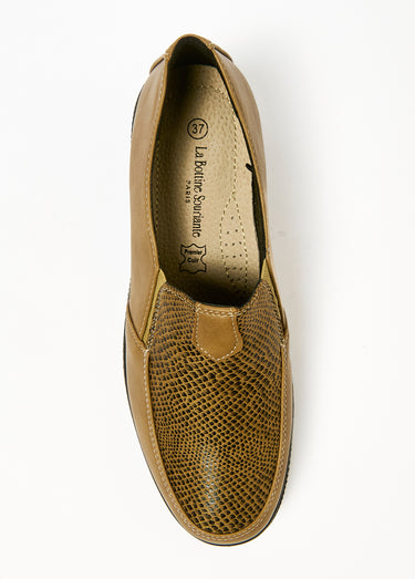 Derbies style loafers semelle compensée Taupe