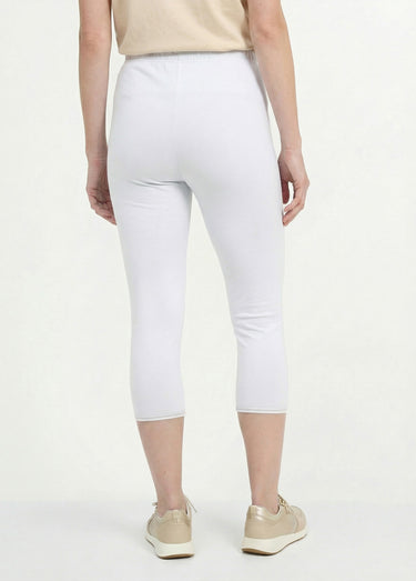 Legging court galon ajouré coton stretch Blanc