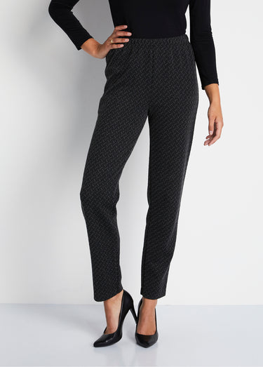 Legging droit ceinture élastiquée avec laine Noir/Anthracite
