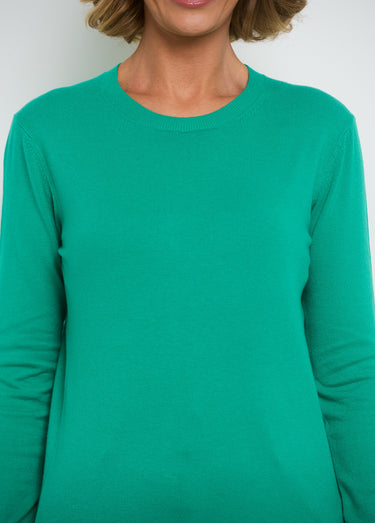 Pull manches longues maille fine jauge Vert