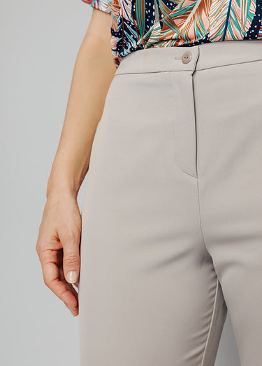 Pantalon droit 7/8e uni infroissable Sable
