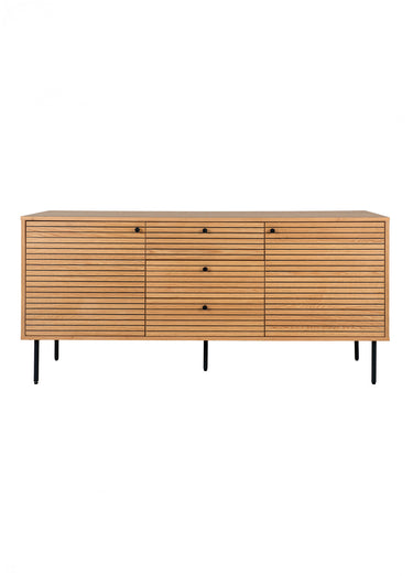 Buffet chêne et métal 3 tiroirs 2 portes Chêne
