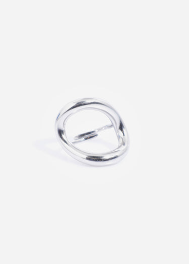 Bague ellipse stylisée acier inoxydable Argente