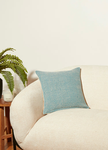 Housse coussin tissée 40x40cm, losanges Losange Bleu