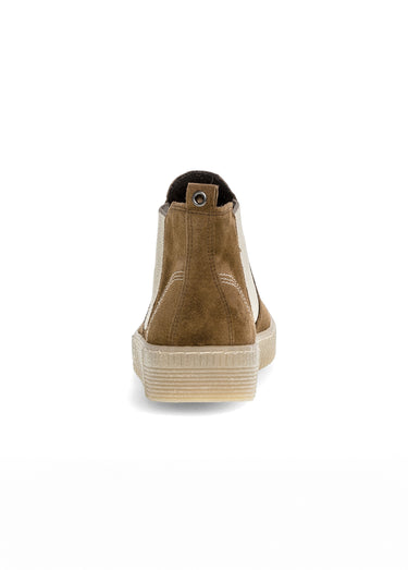 Boots Chelsea fantaisie en cuir daim Cognac