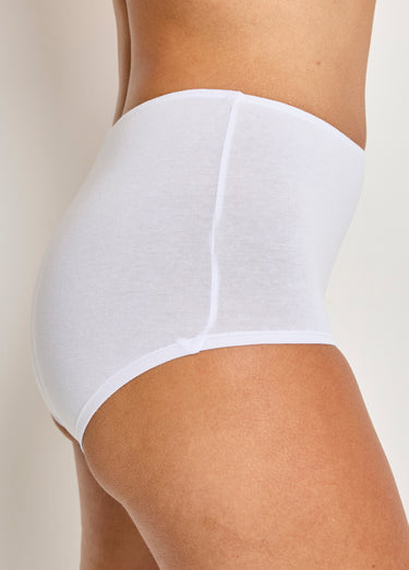 Culotte taille haute maxi coton stretch - lot de 3 Blanc Lot3