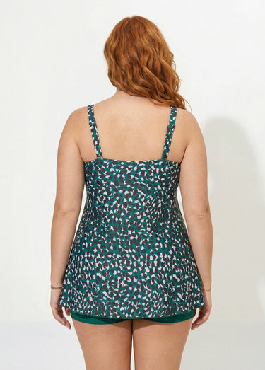 Maillot de bain tankini couvrant léopard Imp Vert