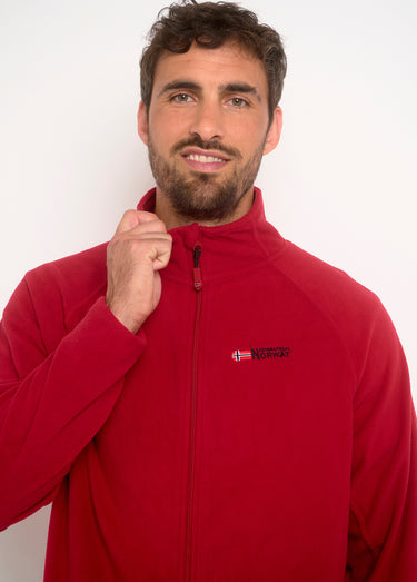 Veste polaire chaude avec col montant Rouge