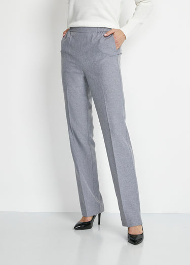 Pantalon droit ceinture semi-élastiquée Argent