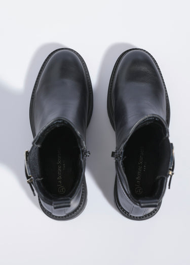 Chelsea boots semelle crantée et boucle Noir