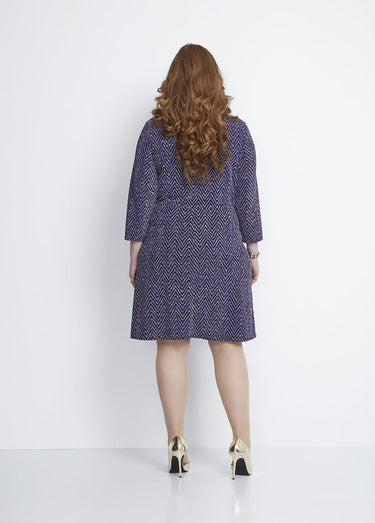 Robe courte effet cache-coeur maille pailletée Bleu