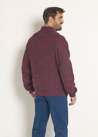 Pull chaud avec laine, col camionneur Bordeaux