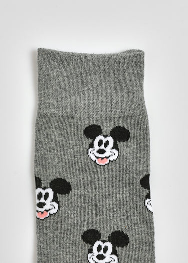 Chaussettes coton, licence Mickey Mouse Gris Clair