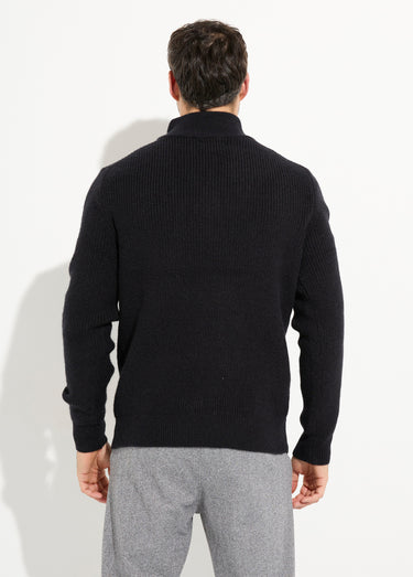Pull épais avec col zippé camionneur Noir