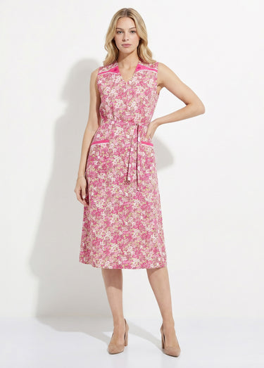 Tablier zippé sans manches fleuri Rose