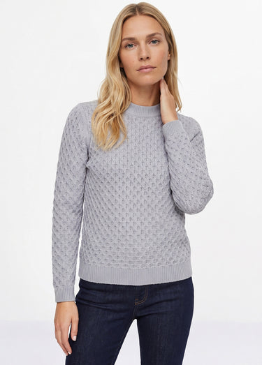 Pull chaud court col montant maille épaisse Argent